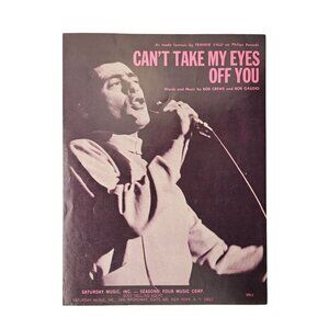 Vintage Frankie Valli Sheet Music 1967 Can't Take My Eyes Off You Gaudio Crewe